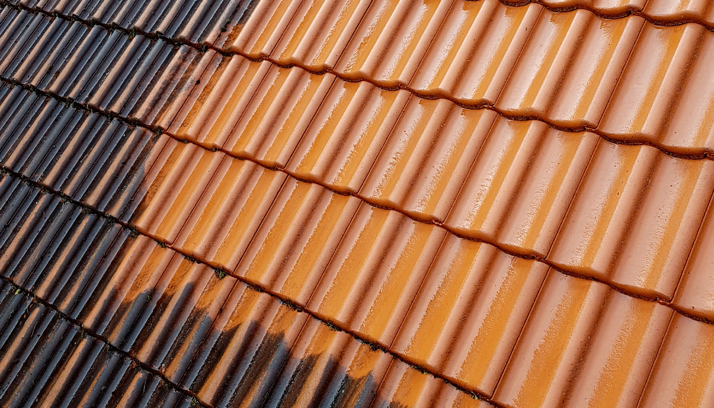 Dachreinigung Dachreinigung Vorher / Nachher vergleich